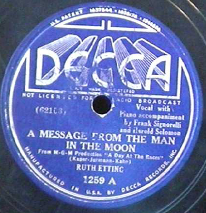 78-A Message From The Man In The Moon - Decca 1259A